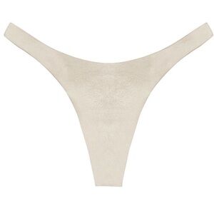 Monday Swimwear Byron Thong Bikini in Champagne Shiny Jersey
